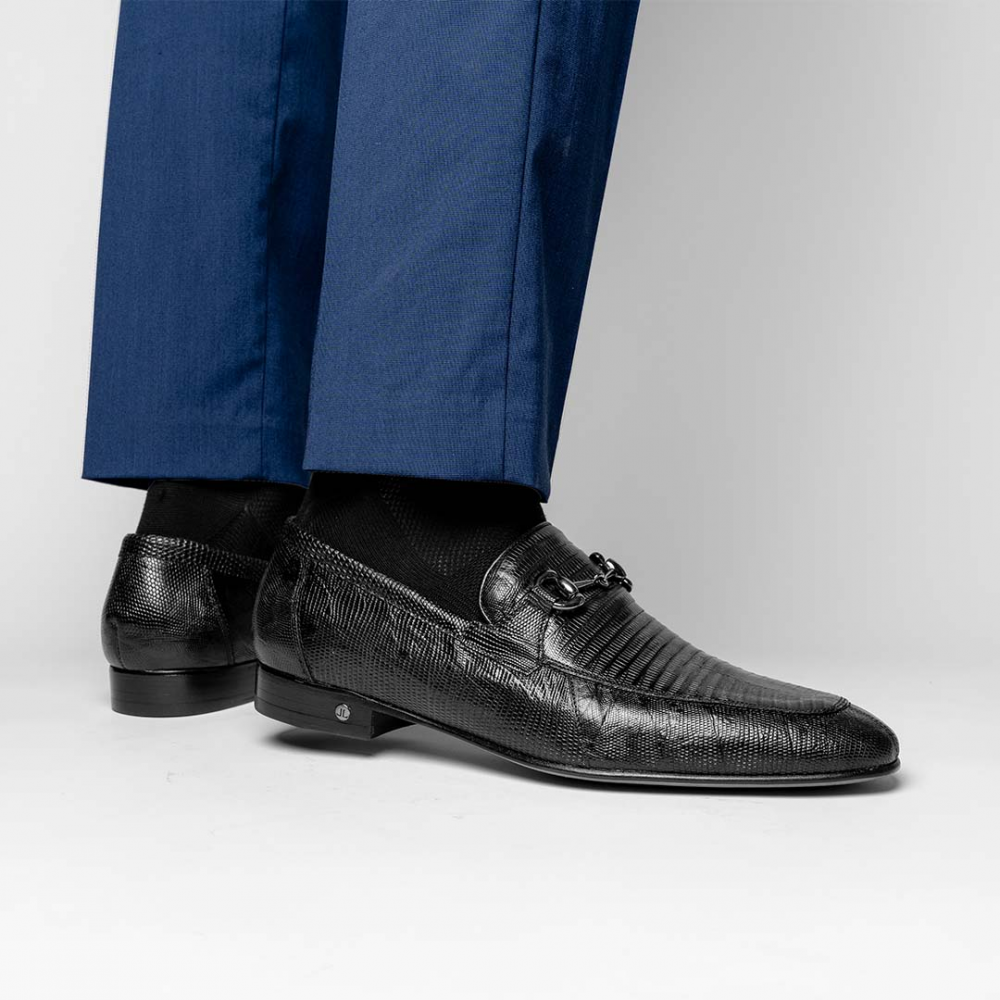 Lombardy Lizard Loafers Black