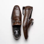 Lombardy Lizard Teju Bit Loafers Faded Brown