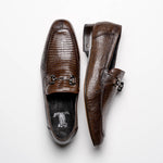 Lombardy Lizard Bit Loafers Faded Brown