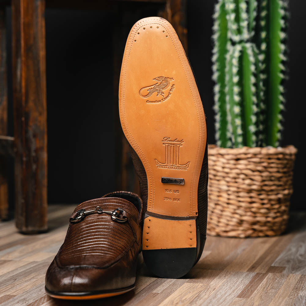 Lombardy Lizard Bit Loafers Faded Brown
