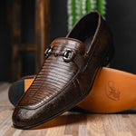 Lombardy Lizard Teju Bit Loafers Faded Brown
