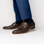 Lombardy Lizard Bit Loafers Faded Brown