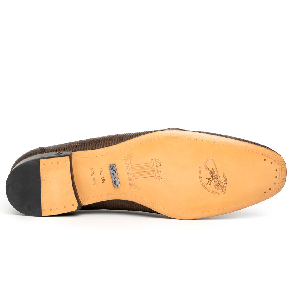 Lombardy Lizard Bit Loafers Faded Brown