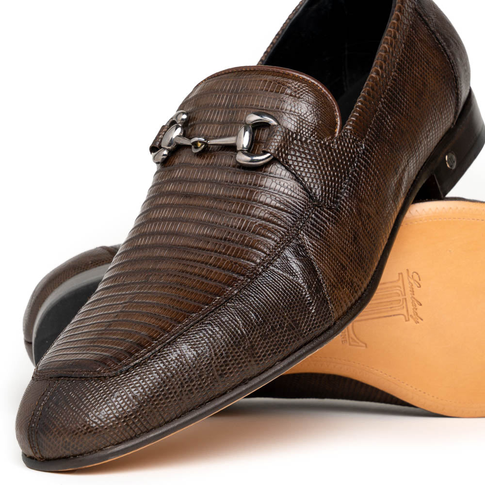 Lombardy Lizard Teju Bit Loafers Faded Brown