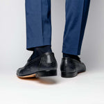 Lombardy Lizard Teju Bit Loafers Faded Navy Blue
