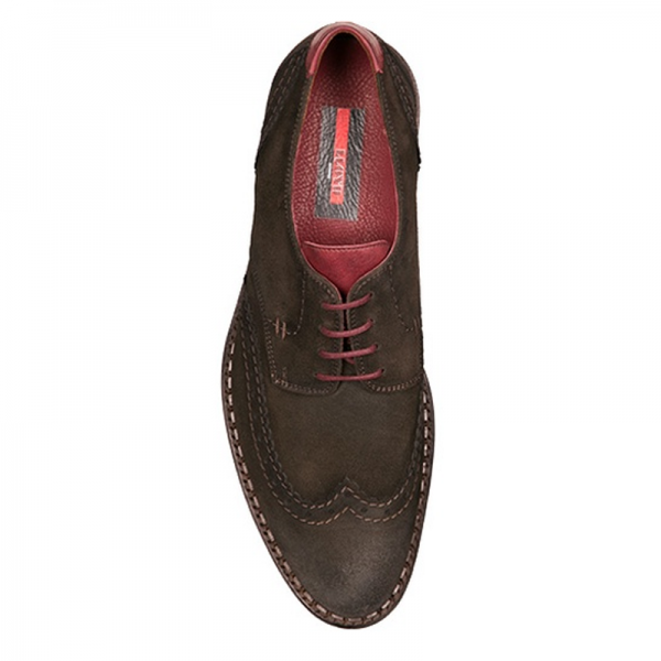 Lloyd Giles Suede Brogue Shoes Brown