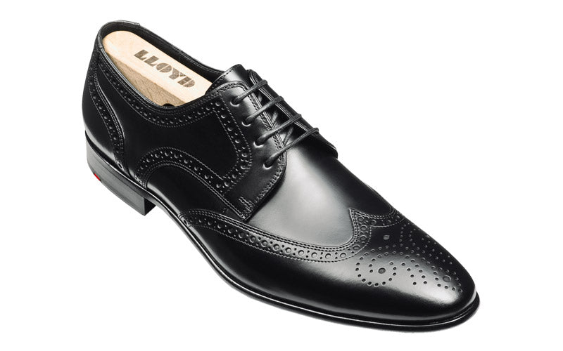 Lloyd Men's Jackson Medallion Toe Wing Tip Brogues Black