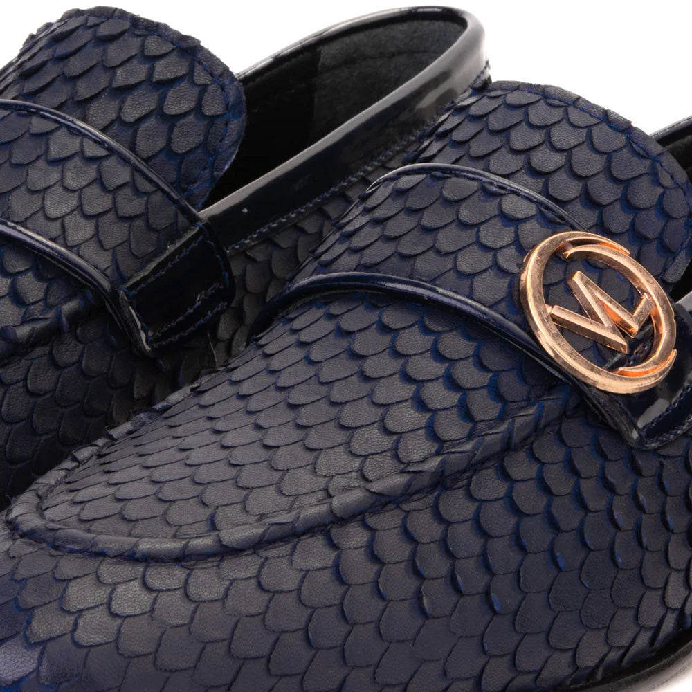 Vinci Leather The Monarch Leather Dress Shoe Navy