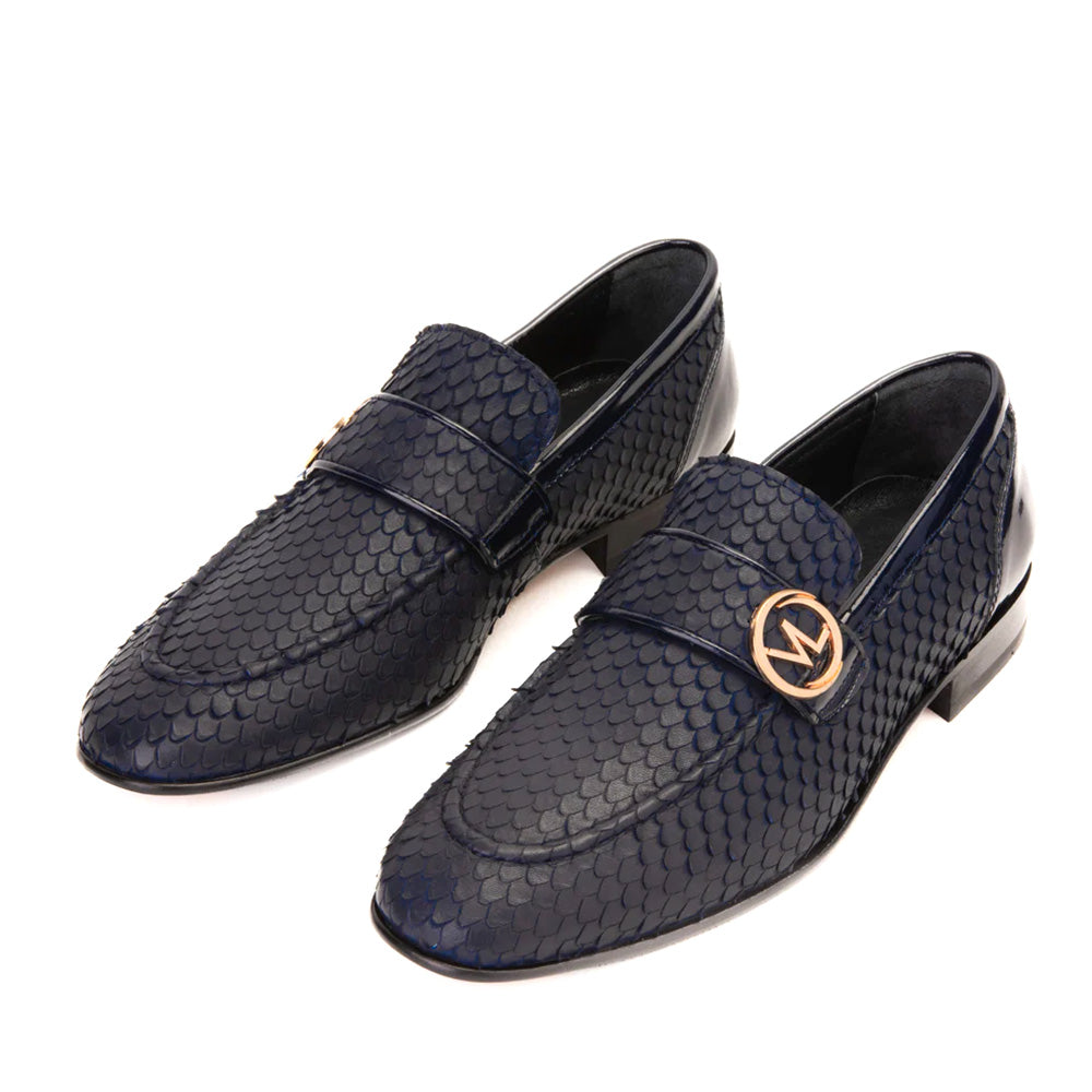 Vinci Leather The Monarch Leather Dress Shoe Navy