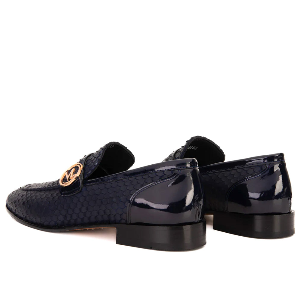 Vinci Leather The Monarch Leather Dress Shoe Navy
