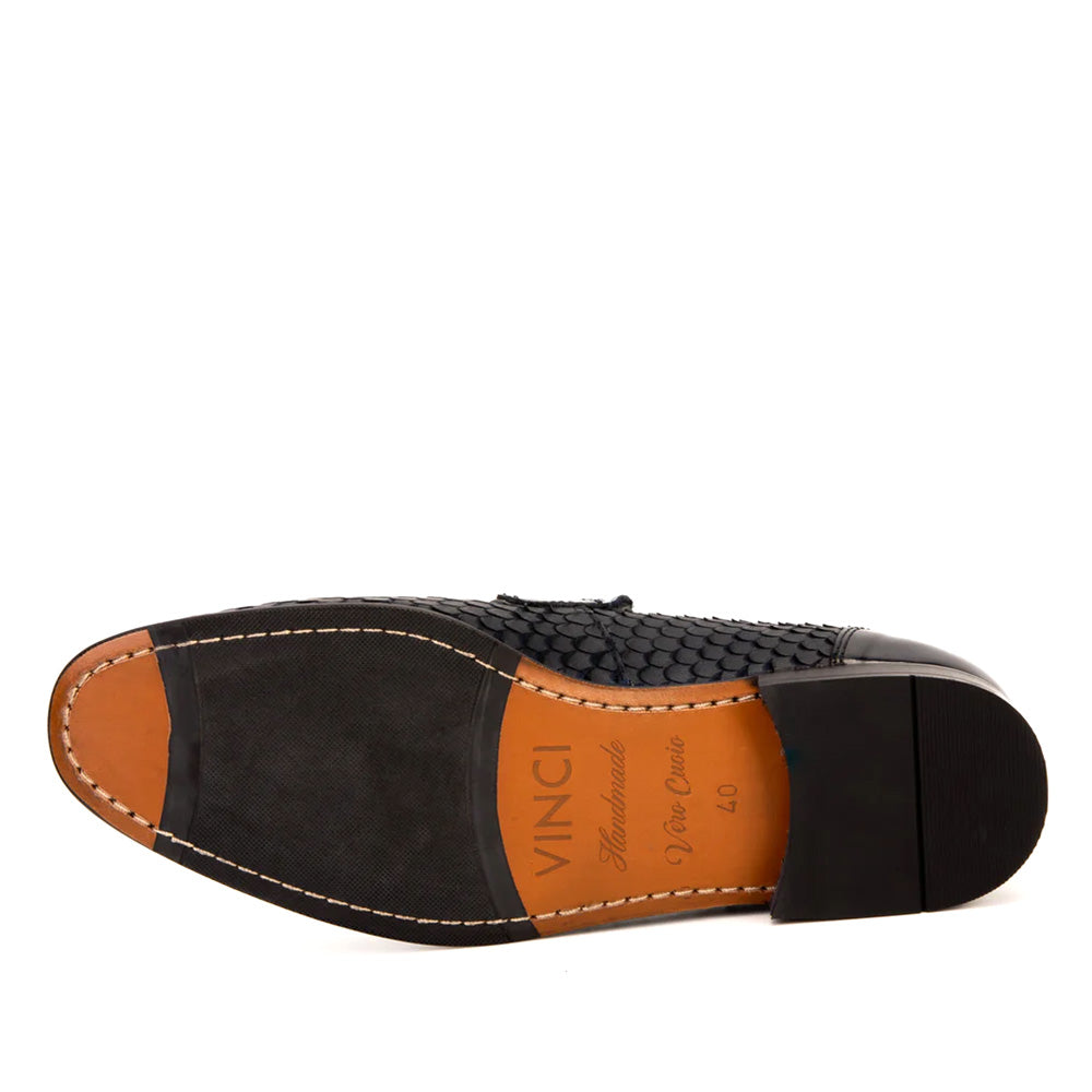 Vinci Leather The Monarch Leather Dress Shoe Navy