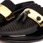 Vinci Leather The Imperial Leather Dress Shoe Black & Gold