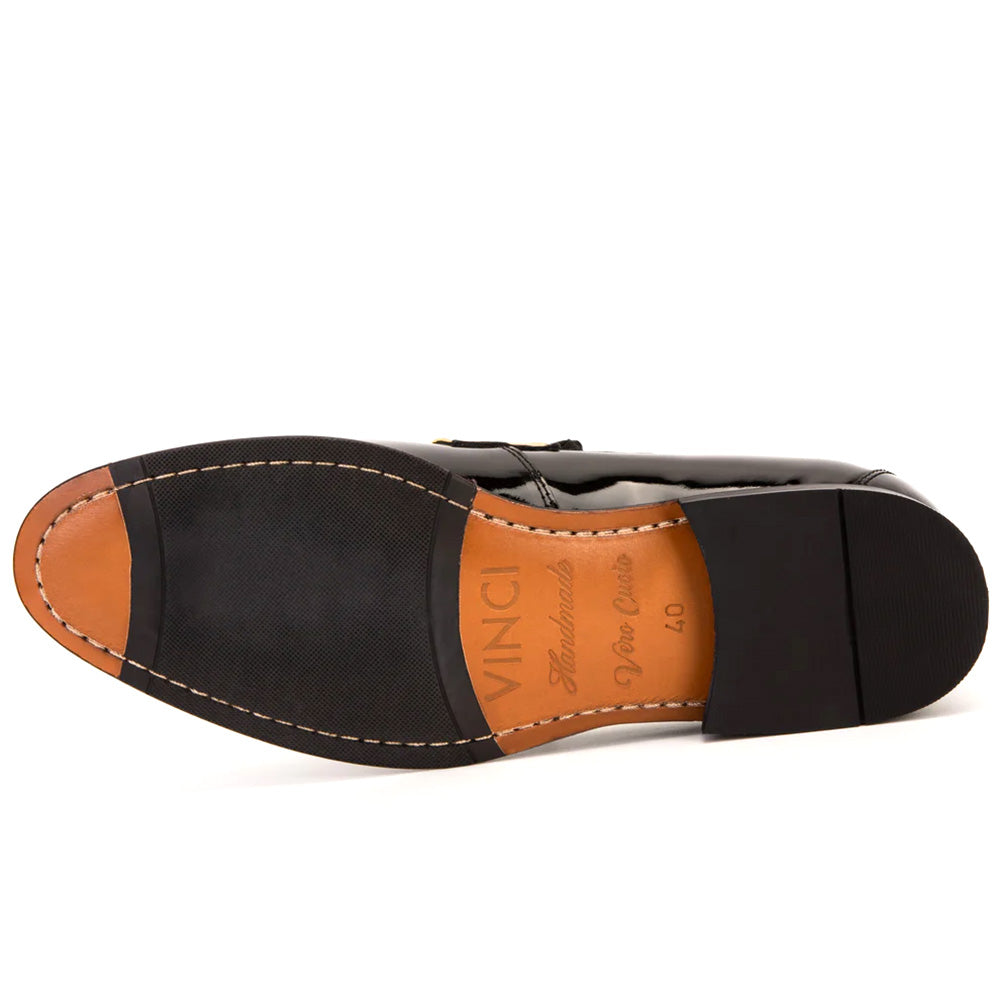 Vinci Leather The Imperial Leather Dress Shoe Black & Gold
