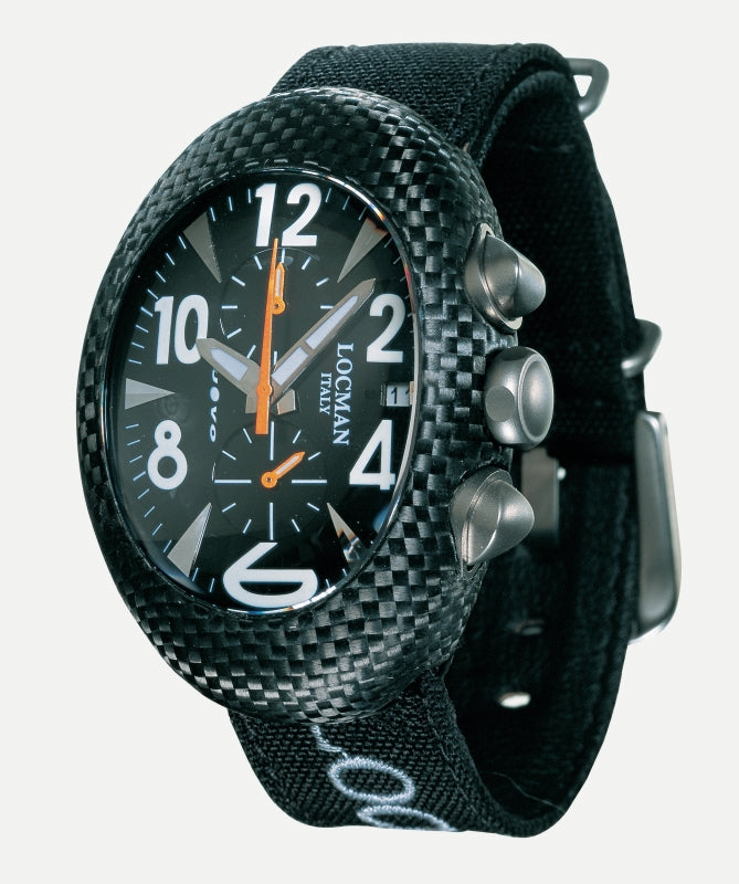 Locman Mens Nuovo Carbonia Watch Black 100BKCRBQ