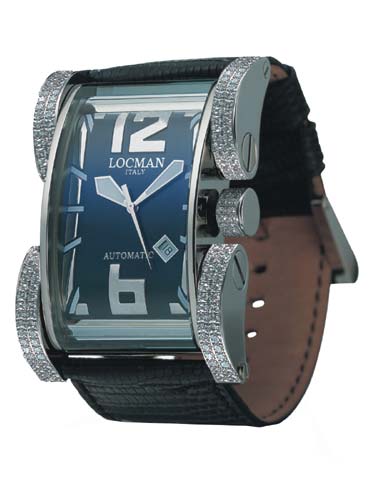 Locman Mens Latin Lover Diamond Watch Black 500D0BK0005LUK