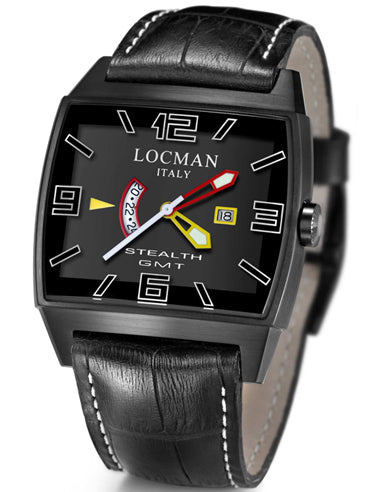 Locman Mens Stealth GMT Video Watch Black 30000BLFYLRPSB