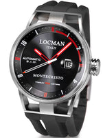 Locman Mens Monte Cristo Automatic Watch Black 511BKRDBK