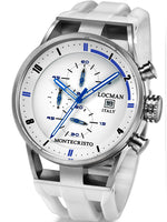 Locman Mens Monte Cristo Oversize Titanium Water Resistant Watch White 510WHBLWH