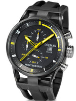 Locman Mens Monte Cristo Water Resistant Ceramic Coated Watch Black 510BLYLPVBK