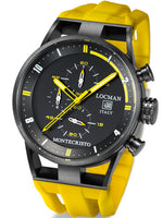 Locman Mens Monte Cristo Water Resistant Ceramic Coated Watch Yellow 510BKYLPVYL