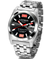 Locman Mens Stealth Automatic Stainless Steel Watch 205BBK