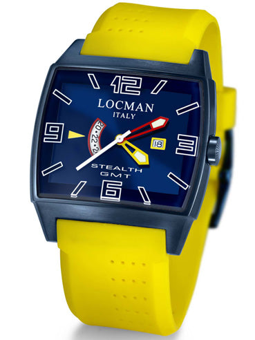 Locman Mens Stealth Watch GMT Video Ceramic Coating Yellow 300BLPVBLYLR