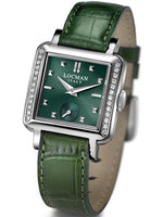 Locman Womens Quadro Diamond Watch Green 0210F0GRNNK4PSD