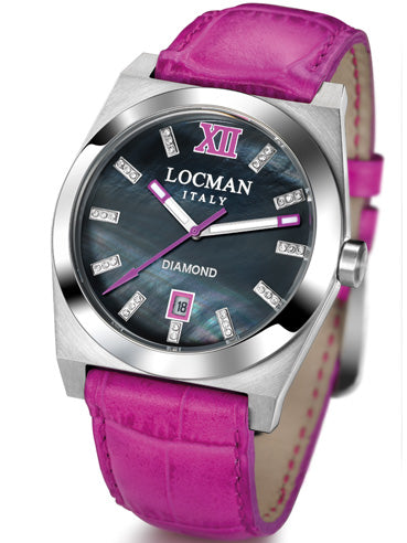 Locman Womens Stealth Diamond Watch Pearl Black 20300MKDFFXPSF