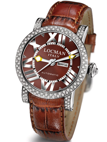 Locman Womens Toscano Diamond Watch Brown 293P0BNNNKCPSN