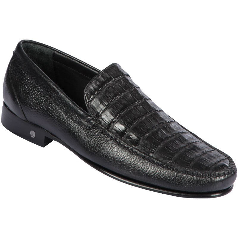 Lombardy Caiman Belly & Calfskin Loafers Black