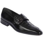 Lombardy Caiman Belly & Calfskin Monkstrap Dress Shoe Black