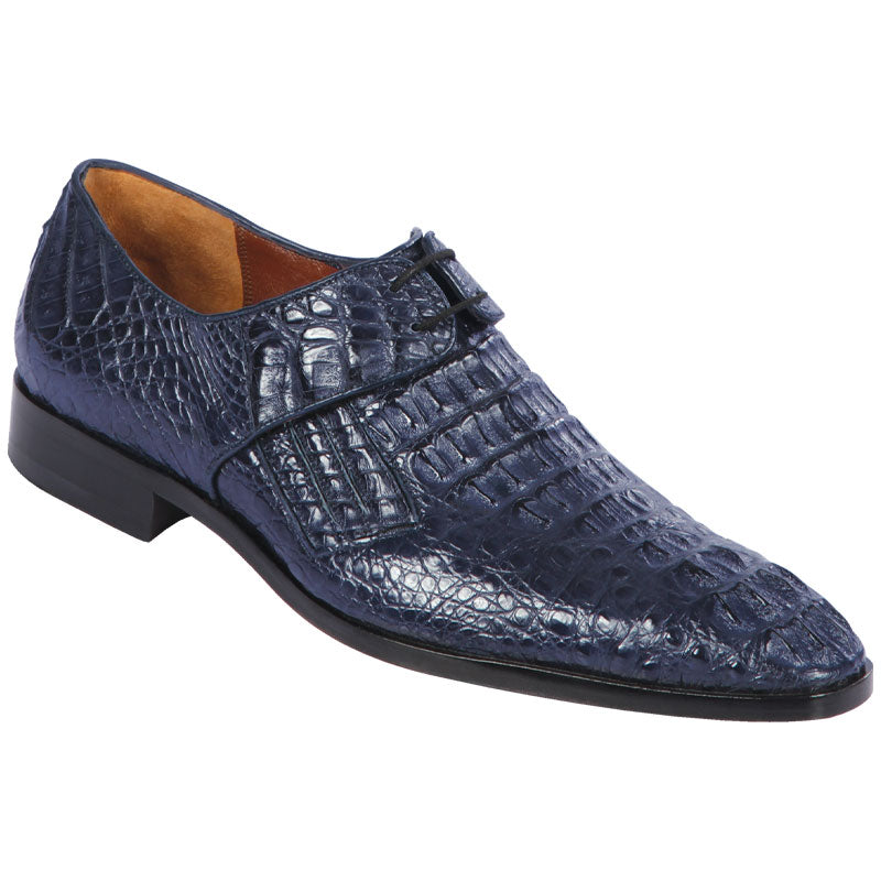 Lombardy Caiman Hornback Dress Shoes Navy Blue