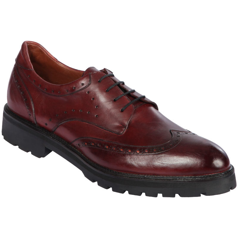 Lombardy Calfskin Wingtip Dress Shoes Faded Burgundy