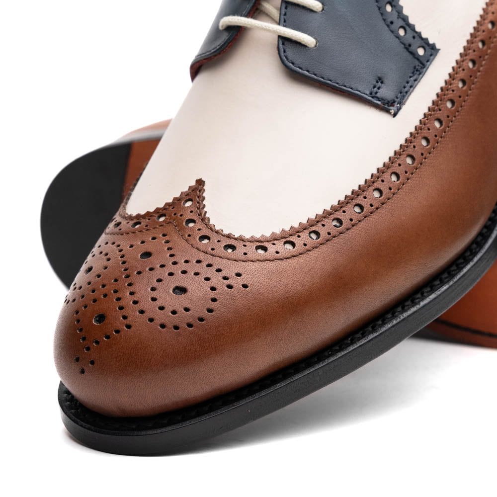 Emanuele Sempre Longwing Blucher Derby Brown / Navy / Beige