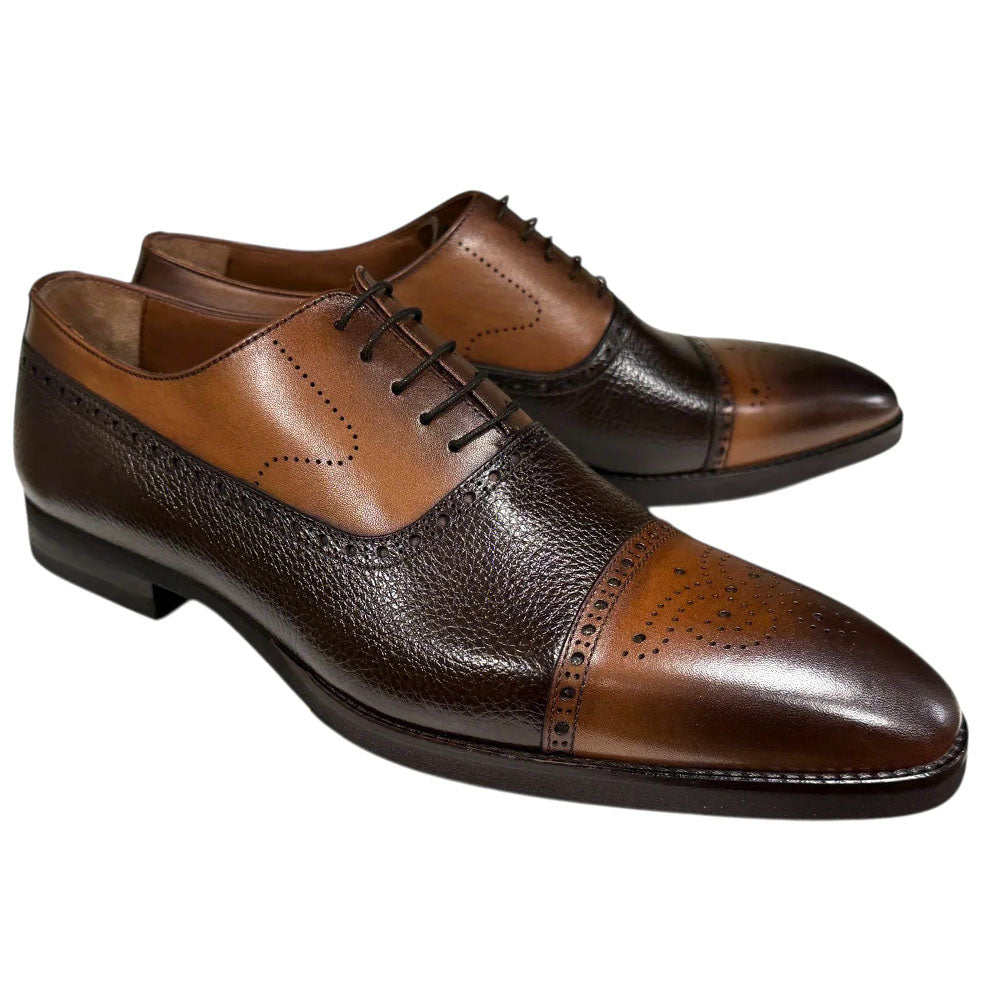 Corrente P0005225 Lord Cap Toe Oxford Brown / Tan