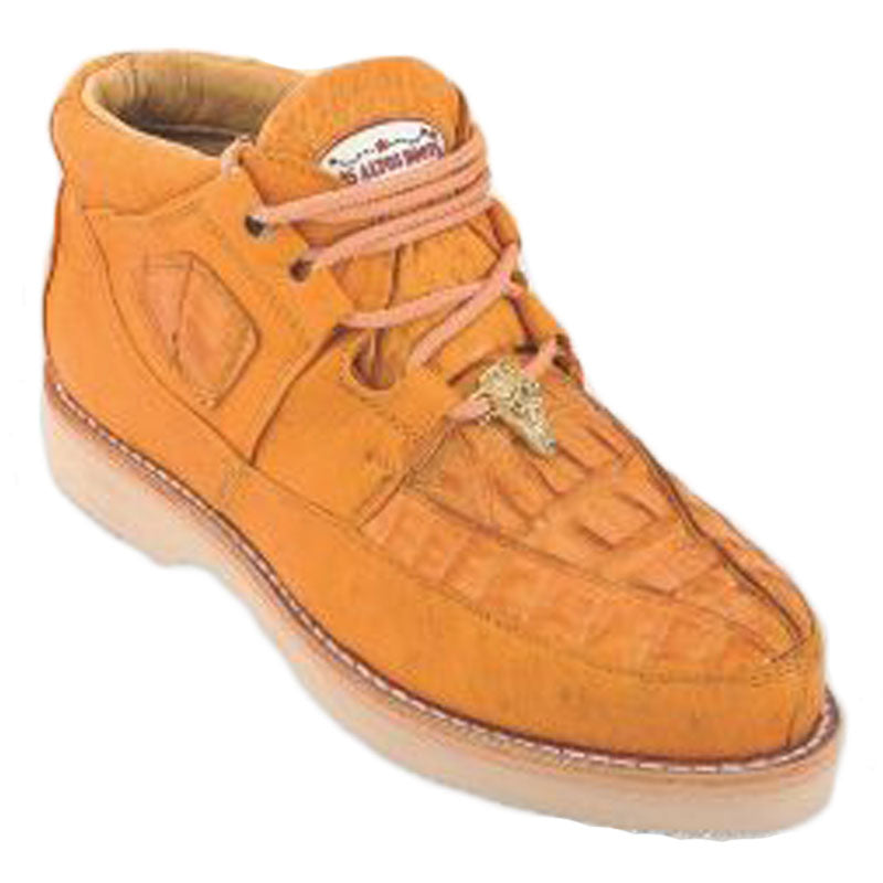 Los Altos Caiman Belly & Smooth Ostrich Shoes Buttercup