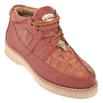 Los Altos Caiman Belly & Smooth Ostrich Shoes Cognac