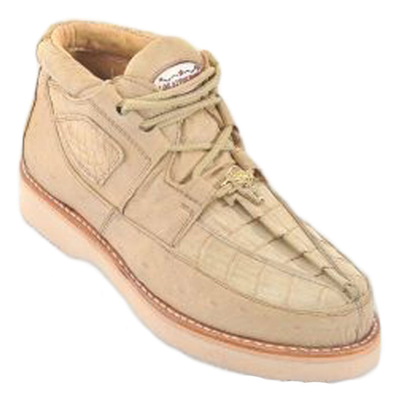 Los Altos Caiman Belly & Smooth Ostrich Shoes Oryx