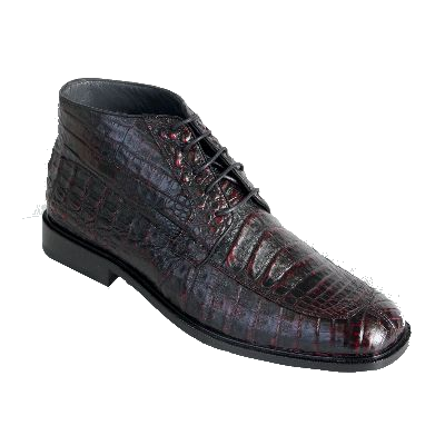 Los Altos Caiman Belly Boots Black Cherry