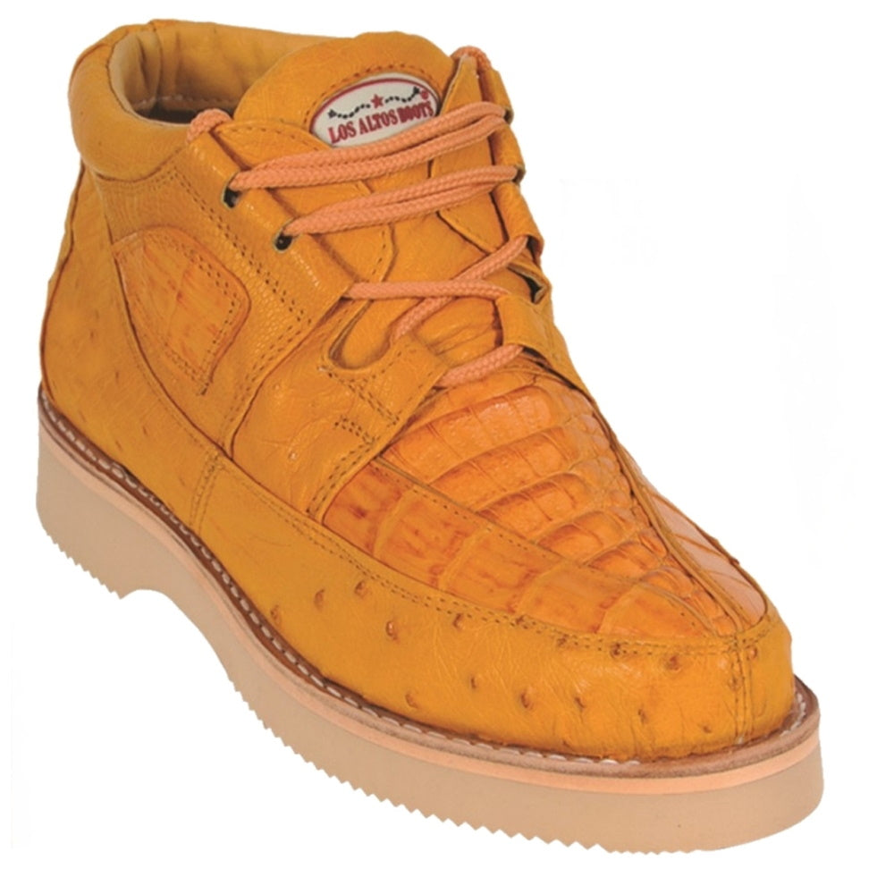 Los Altos Caiman & Ostrich Casual Shoes Buttercup