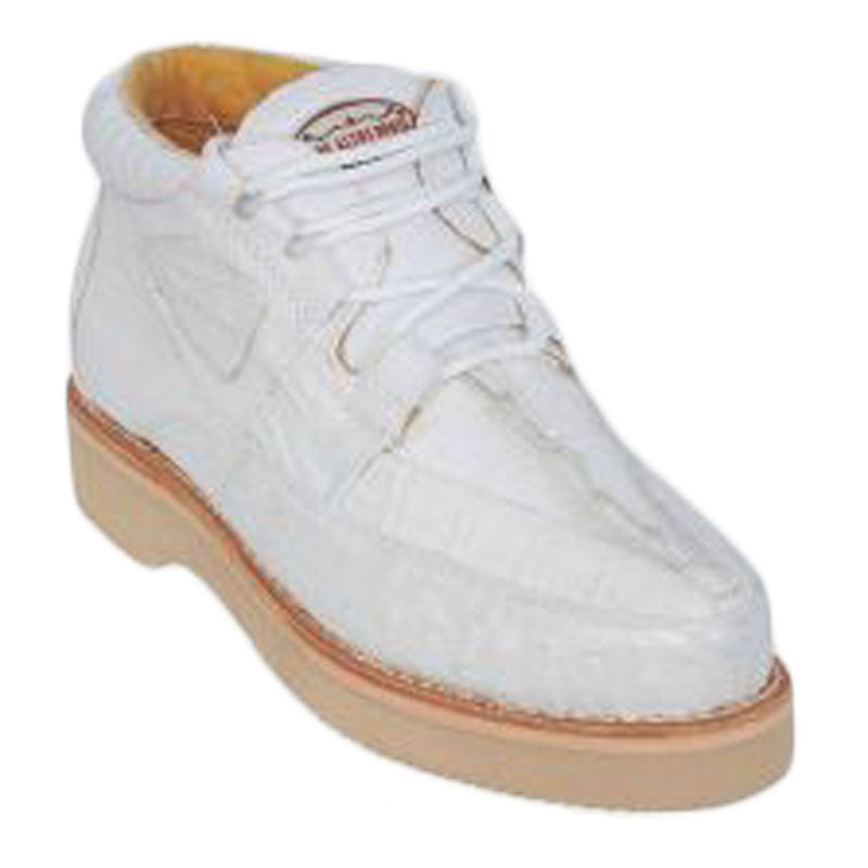Los Altos Caiman & Ostrich Casual Shoes White