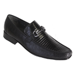 Los Altos Lizard Bit Loafers Black