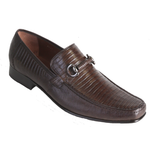 Los Altos Lizard Bit Loafers Brown