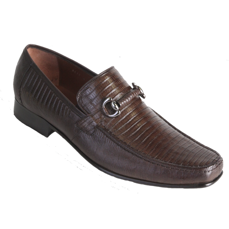 Los Altos Lizard Bit Loafers Brown