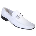 Los Altos Lizard Bit Loafers White