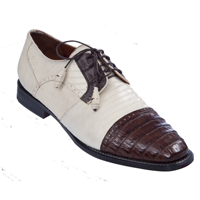 Los Altos Lizard & Caiman Spectator Shoes Bone / Brown