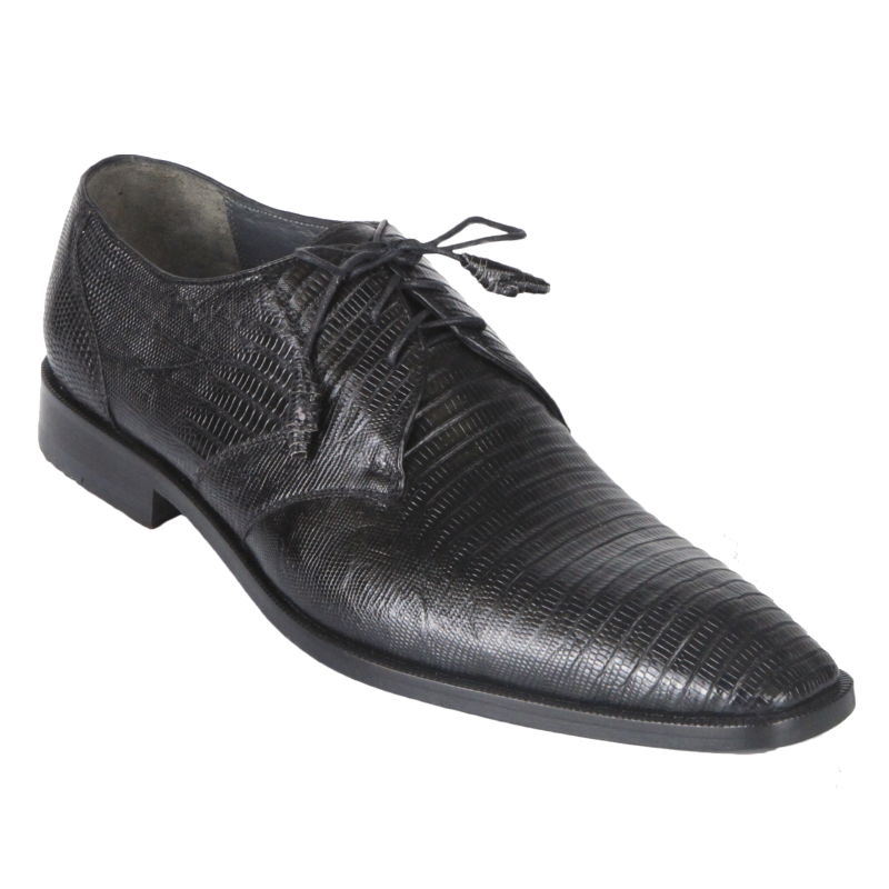 Los Altos Lizard Derby Shoes Black
