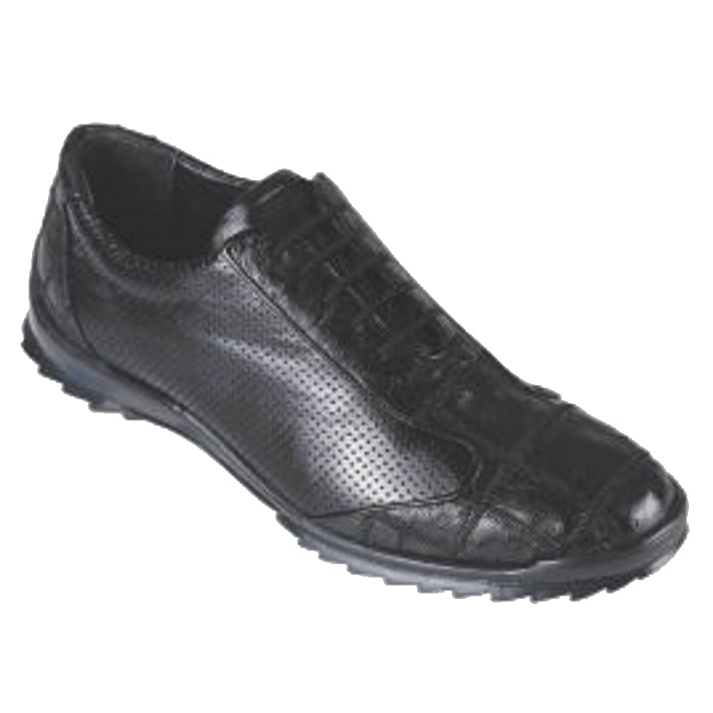 Los Altos Ostrich Patchwork Sneakers Black