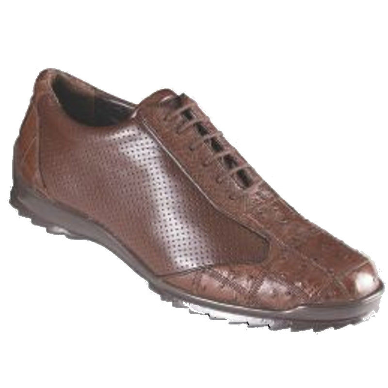 Los Altos Ostrich Patchwork Sneakers Brown