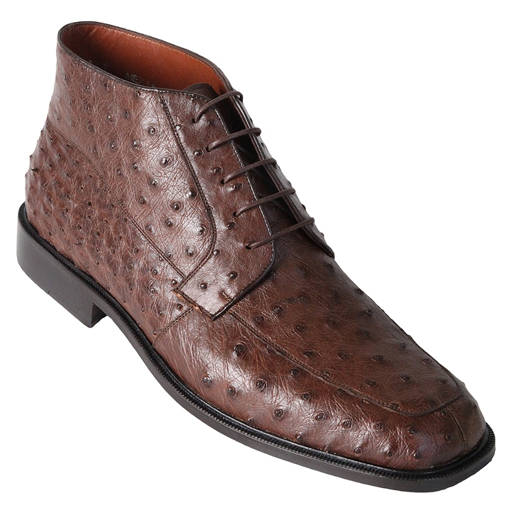 Los Altos Ostrich Quill Boots Brown
